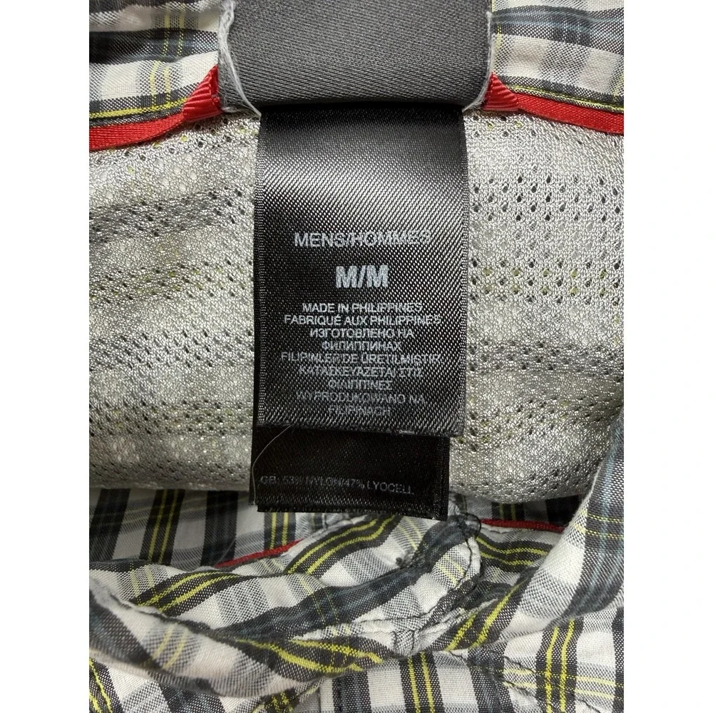 Men's North Face Plaid Button Up‎ Outdoor Short Sleeves Shirt Size Medium